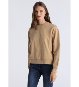 Lois Jeans Felpa marrone con medaglia Leane