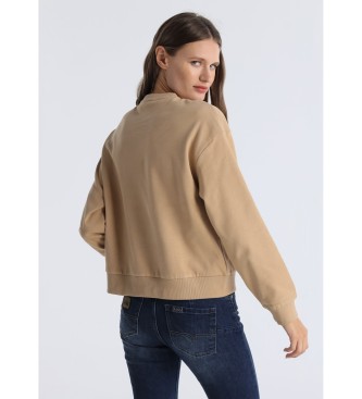 Lois Jeans Felpa marrone con medaglia Leane