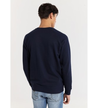 Lois Jeans Sweatshirt mit Kragen und Kngurutasche in Marineblau