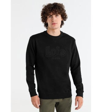 Lois Jeans Felpa con logo ricamato sul petto nera
