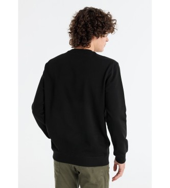 Lois Jeans Felpa con logo ricamato sul petto nera