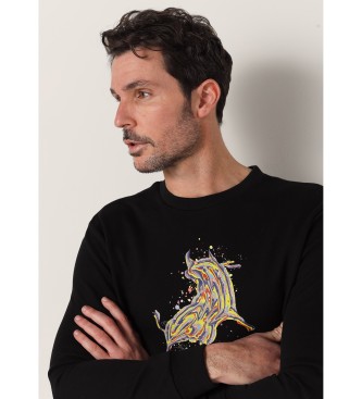 Lois Jeans Sweatshirt with black bull graphic