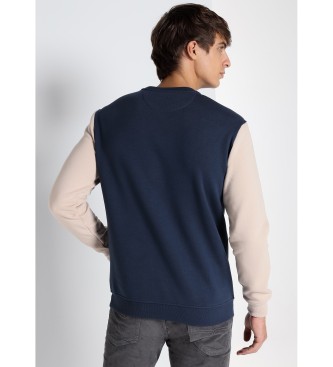 Lois Jeans Sweatshirt med boxkrage och kontrasterande rmar marinbl