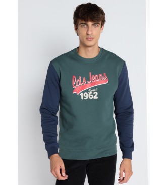 Lois Jeans Sweatshirt med boxkrage och kontrasterande rmar