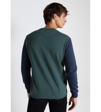 Lois Jeans Sweater met ronde hals en contrasterende mouwen