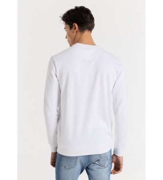 Lois Jeans Sweatshirt med rund halsringning och grafisk rand essentiell vit