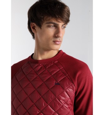 Lois Jeans LOIS JEANS - Burgundy quilted sweatshirt box neck front