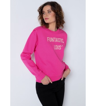 Lois Jeans Sweatshirt avec paulettes plisses rose