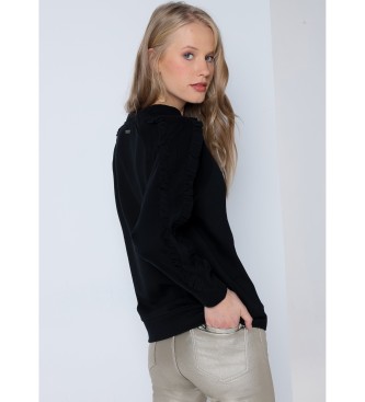 Lois Jeans Sweatshirt med volang i svart