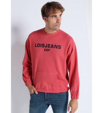 Lois Jeans Pink 3D embroidered sweatshirt