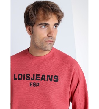 Lois Jeans Rosa 3D besticktes Sweatshirt