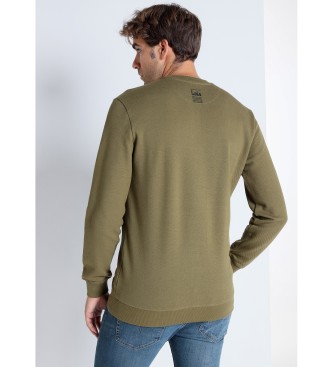 Lois Jeans Jaquard sweatshirt met grafische boxkraag groen
