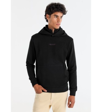 Lois Jeans Kanguro sweatshirt med hætte, sort