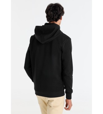 Lois Jeans Kanguro sweatshirt med hætte, sort