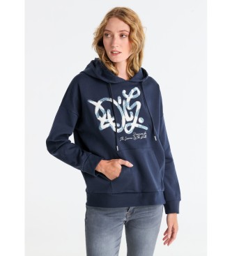 Lois Jeans Kanguro Sweatshirt Marinbl Paljetter