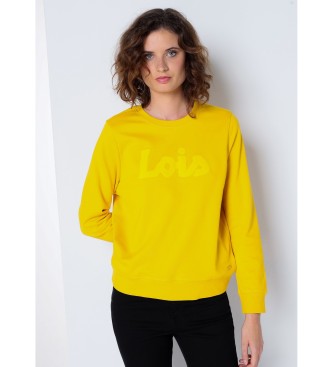 Lois Jeans Sweatshirt mit Puffprint gelb