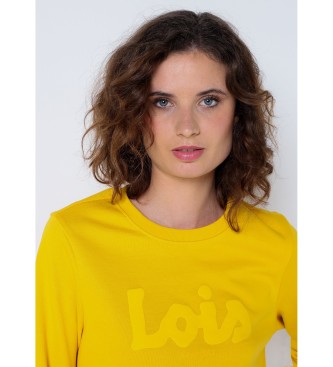 Lois Jeans Sweatshirt mit Puffprint gelb
