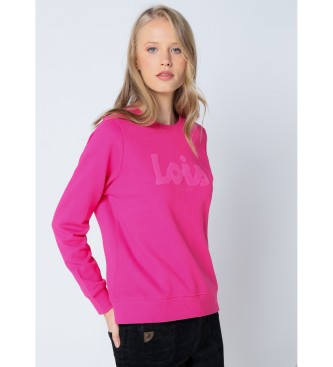 Lois Jeans Sweater met pofprint roze