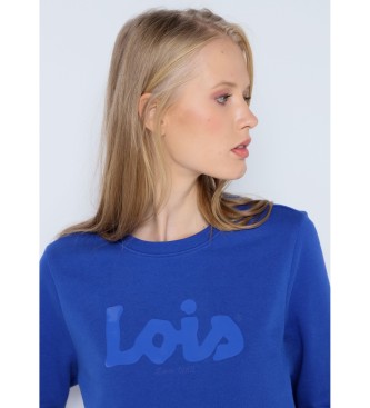 Lois Jeans Bluza z nadrukiem puff niebieska