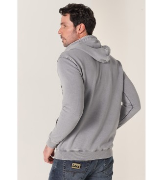Lois Jeans Graphic grey hooded rocker sweatshirt with hood