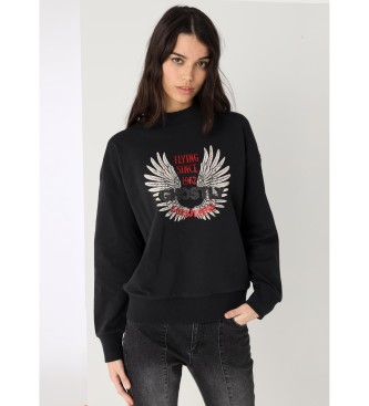 Lois Jeans Sweat graphique sans capuche noir