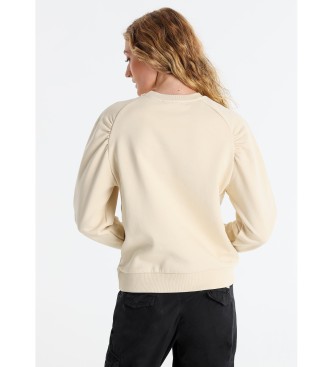 Lois Jeans Sweatshirt sem capuz com mangas raglan bege