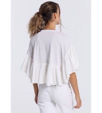 Lois Jeans Brede top met witte ruches