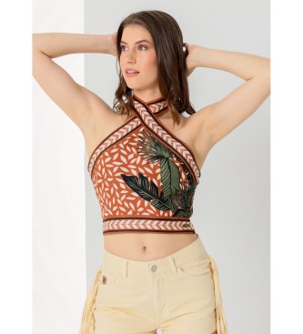 Lois Jeans LOIS JEANS - Printed halter top with open back