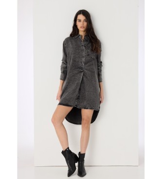 Lois Jeans Robe courte  manches longues avec poches latrales gris