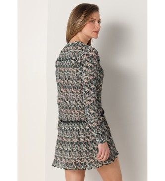 Lois Jeans Short dress Pleated fabric Multicolour camouflage print