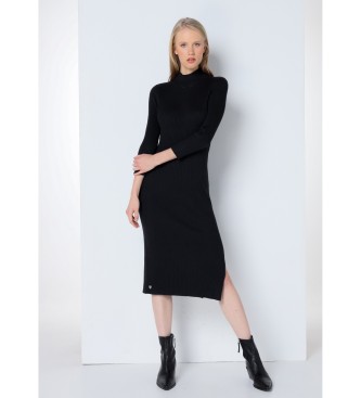 Lois Jeans Black midi knit dress
