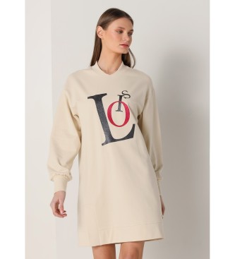 Lois Jeans Sweatshirt-Kleid mit seitlicher ffnung beige