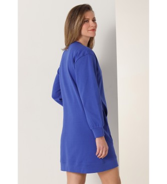 Lois Jeans Vestido de camisola com estampado azul brilhante