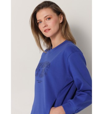 Lois Jeans Robe en sweat-shirt avec imprim paillet bleu