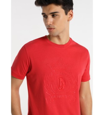 Lois Jeans Liquid Cotton broderet T-shirt med broderet bomuld rd