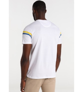 Lois T-shirt à manches courtes à rayures graphiques, blanc