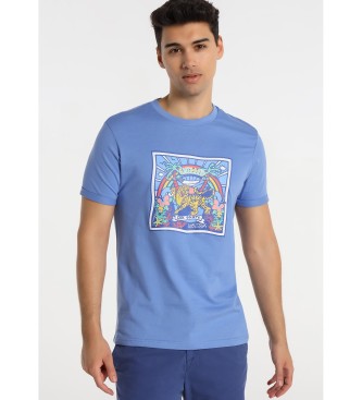 Lois Jeans T-Shirt Manga Curta Grfica de trax azul