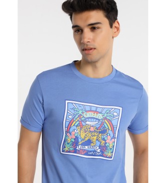 Lois Jeans T-shirt grafica manica corta petto blu