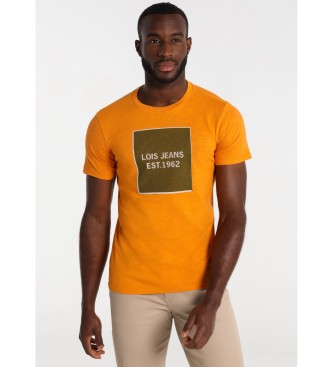 Lois Jeans Kortrmad t-shirt med grafik - Chest Yellow