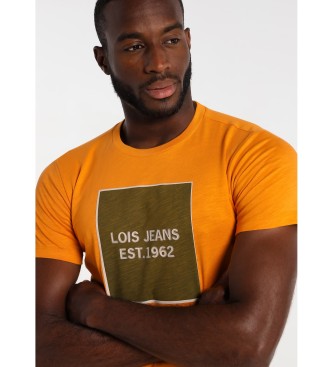 Lois Jeans Kortrmet grafisk T-shirt bryst gul