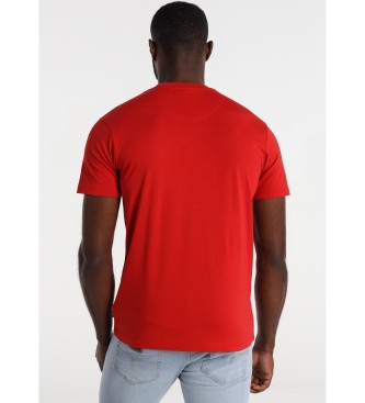 Lois Jeans T-shirt Korte Mouw Stuks Schouder rood