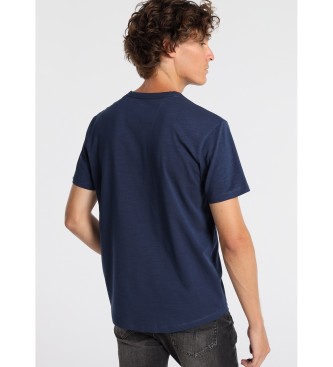 Lois T-shirt à manches courtes en coton flammé avec graphisme bleu marine