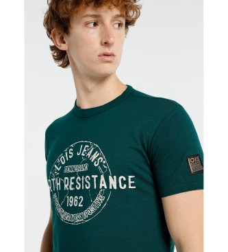 Lois Slub Short Sleeve T-Shirt With Green Graphic