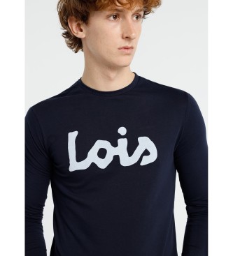 Lois Jeans Flock Langarm-T-Shirt Lois navy