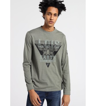 Lois Jeans Lois Earth Graphic Long Sleeve T-shirt green