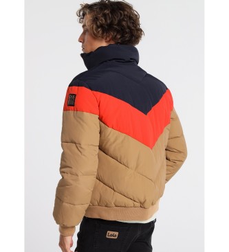 Lois  Brown Tricolor Quilted Puffer Jacket