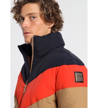 Lois  Brown Tricolor Quilted Puffer Jacket