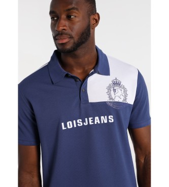 Lois Jeans Heraldic embroidered short sleeve polo blue