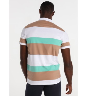 Lois Jeans Multicolor Woven Stripe Short Sleeve Polo Shirt