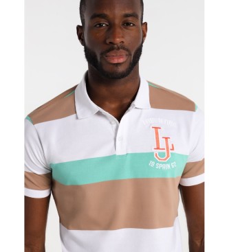 Lois Jeans Multicolor Woven Stripe Short Sleeve Polo Shirt